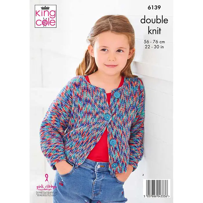 King Cole Pattern 6139 - Overtop, Cardigan & Beret in Jitterbug DK