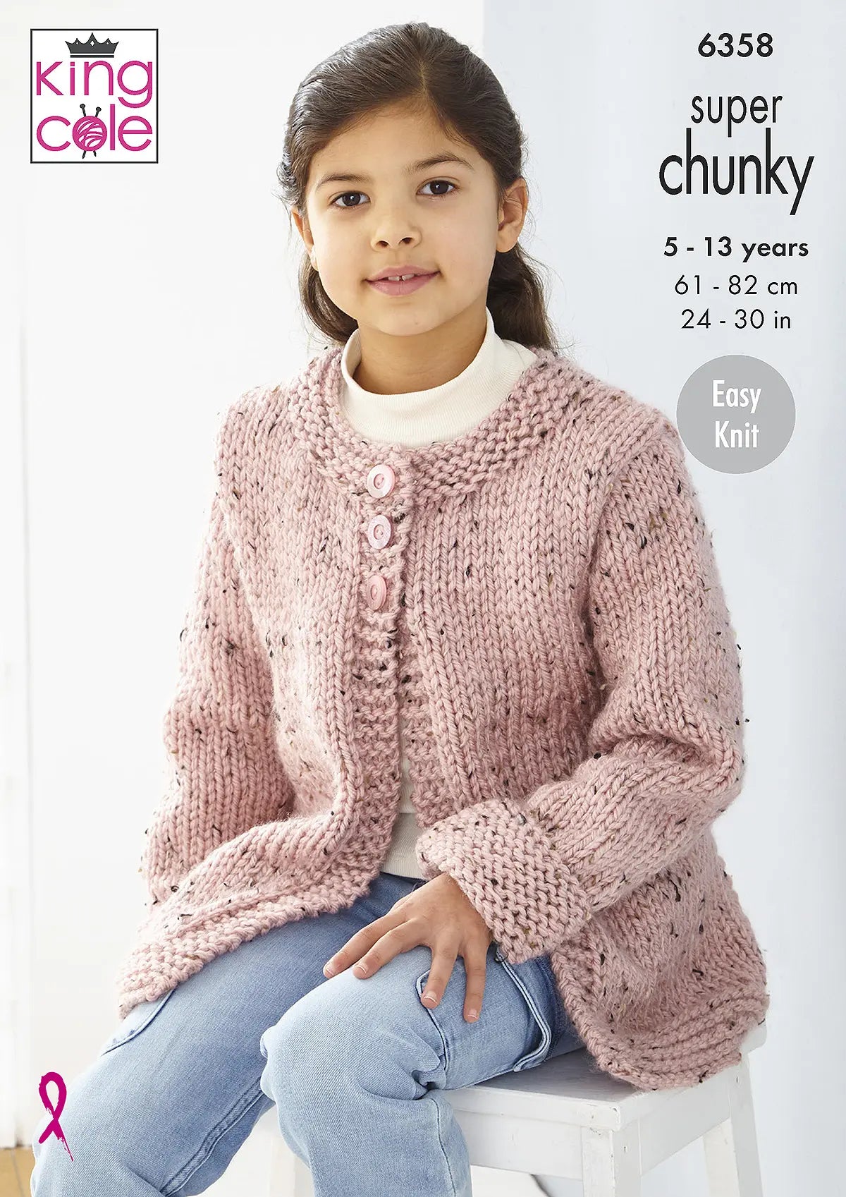 King Cole Pattern 6358 - Sweater and Coatigan in Big Value Super Chunky Tweed