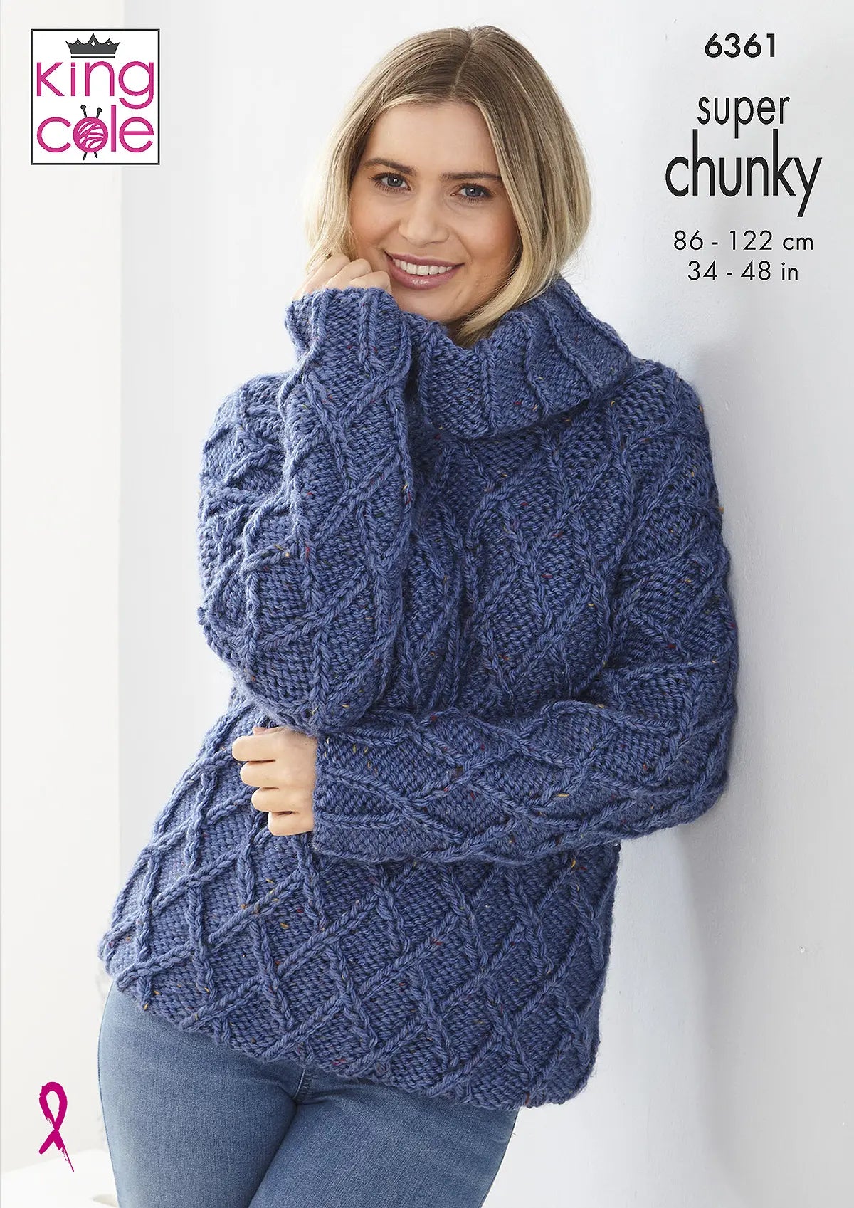 King Cole Pattern 6361 - Sweater and Cardigan in Big Value Super Chunky Tweed