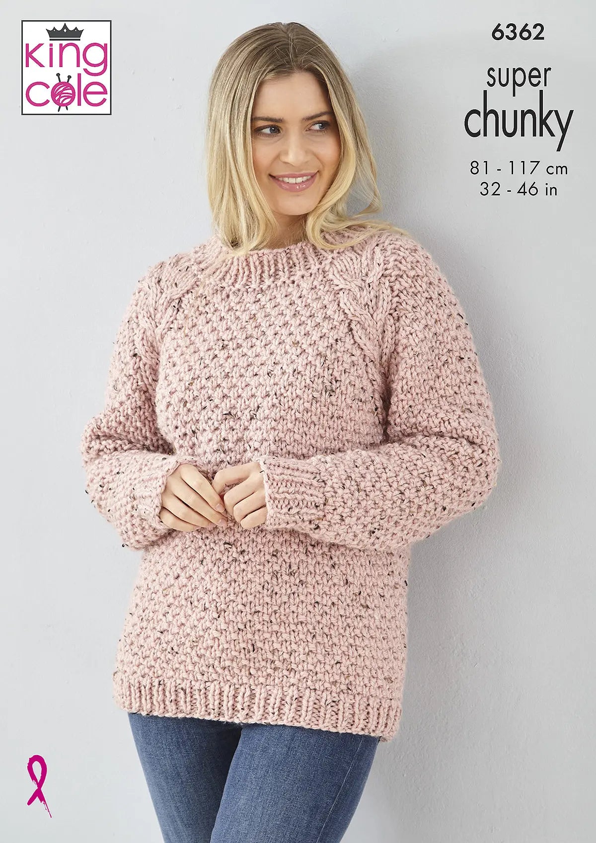 King Cole Pattern 6362 - Sweater and Cardigan in Big Value Super Chunky Tweed