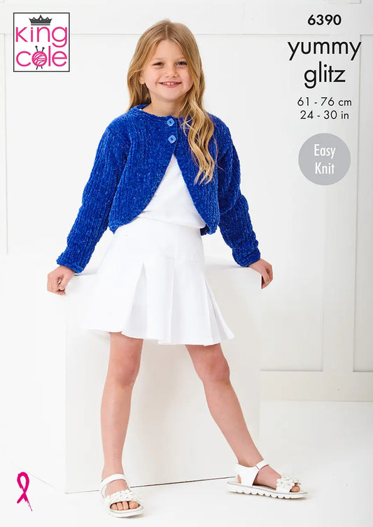 King Cole Pattern 6390 - Boleros in Yummy Glitz