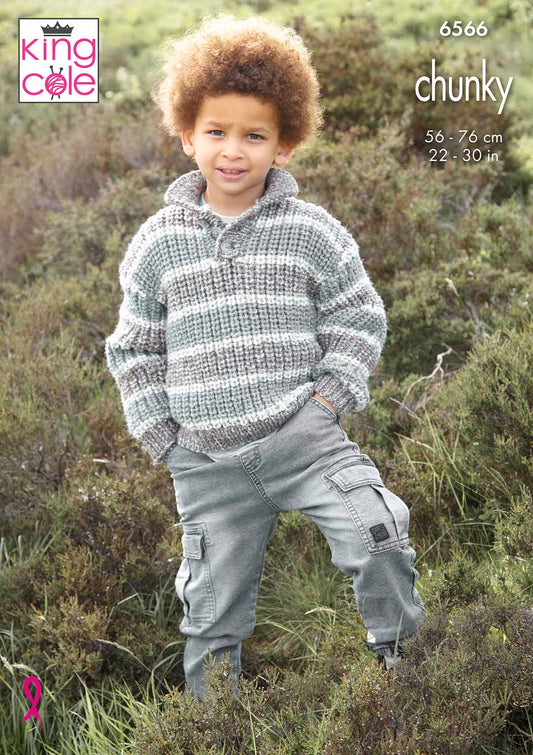 King Cole Pattern 6566 - Sweaters in Dalesway Moors Chunky