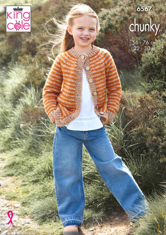 King Cole Pattern 6567 - Cardigans in Dalesway Moors Chunky