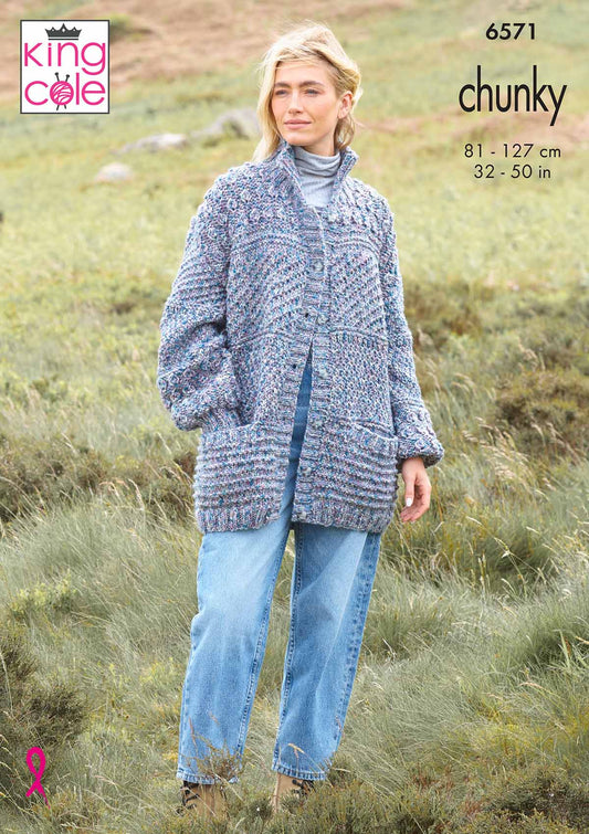 King Cole Pattern 6571 - Jackets in Dalesway Moors Chunky