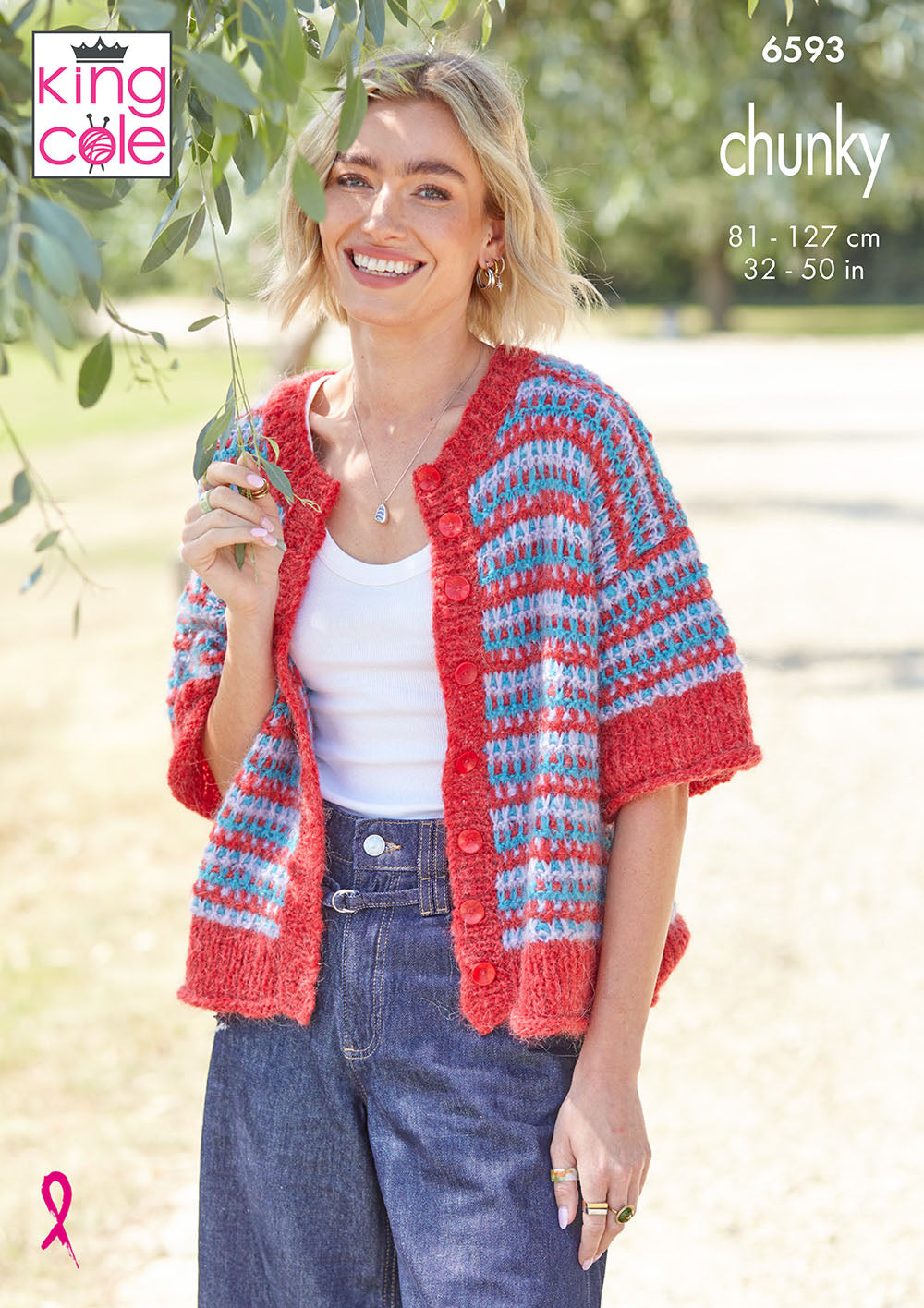 King Cole Pattern 6593 - Cardigan and Sweater in Flair Solo Chunky
