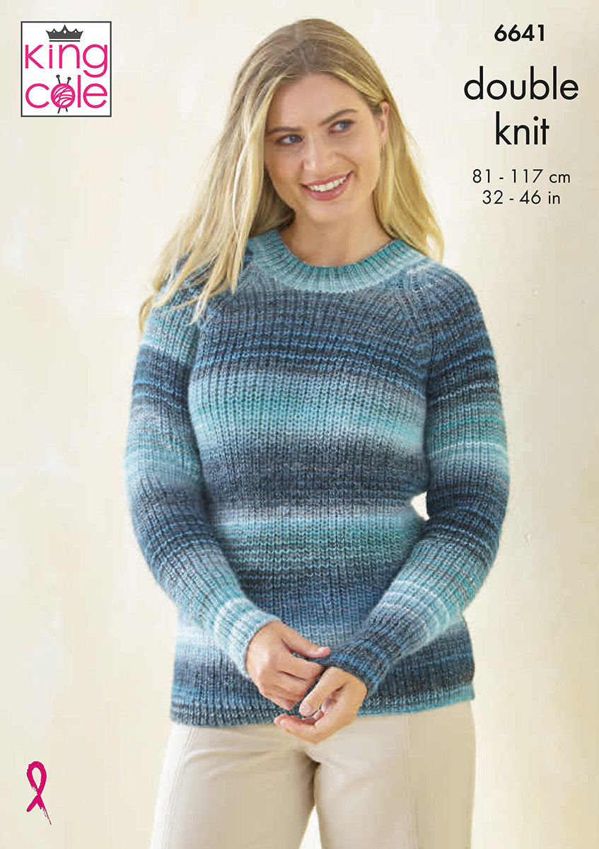 King Cole Pattern 6641 - Tops in Cottagespun DK