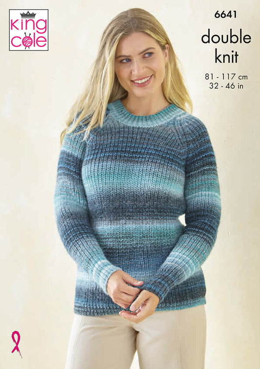 King Cole Pattern 6641 - Tops in Cottagespun DK
