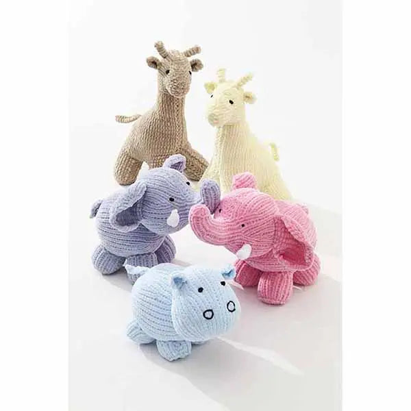 King Cole Pattern 9062 - Giraffe, Hippo, Elephant, Toys: in Yummy