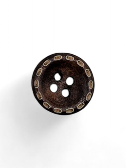 Craft button for sewing in brown - packaging view