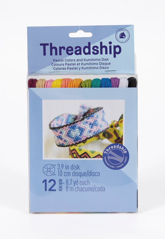 DMC Threadship Kumihimo Tool Set - 12 Skeins Pastel