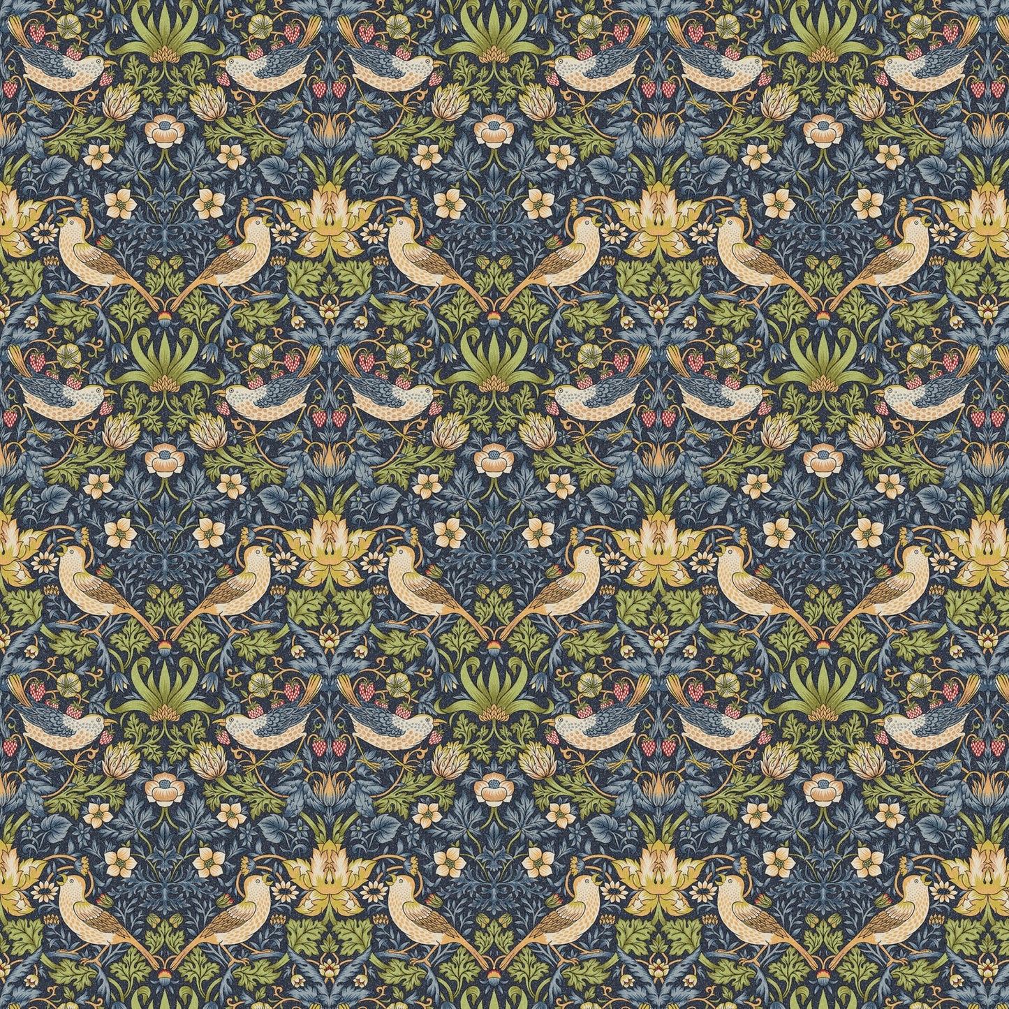 Strawberry Thief Navy Teflon Coated (WMT013)