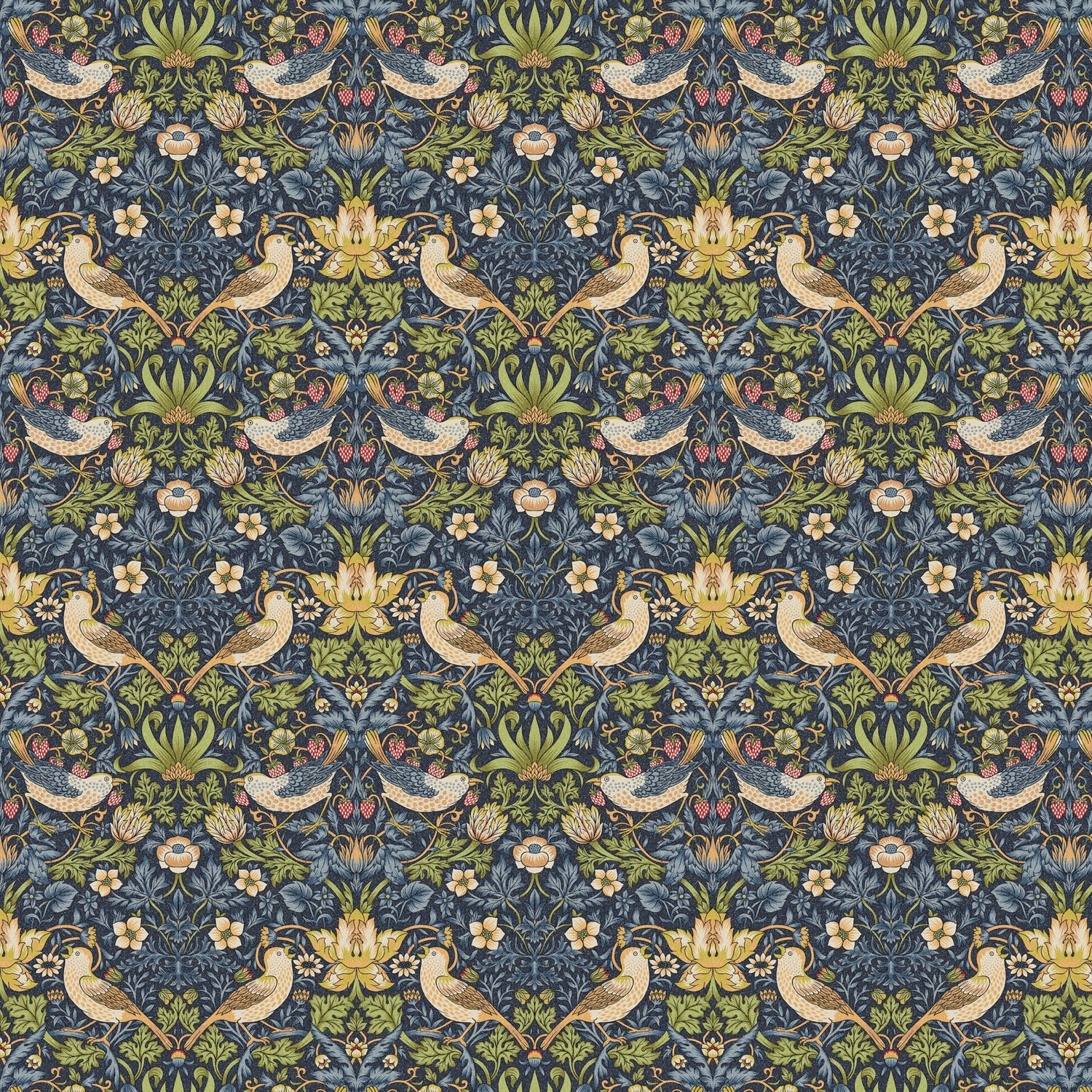 Strawberry Thief Navy Teflon Coated (WMT013)