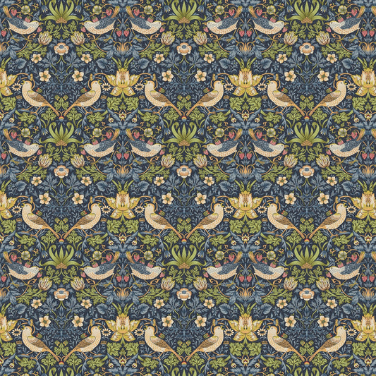 Strawberry Thief Navy Teflon Coated (WMT013)