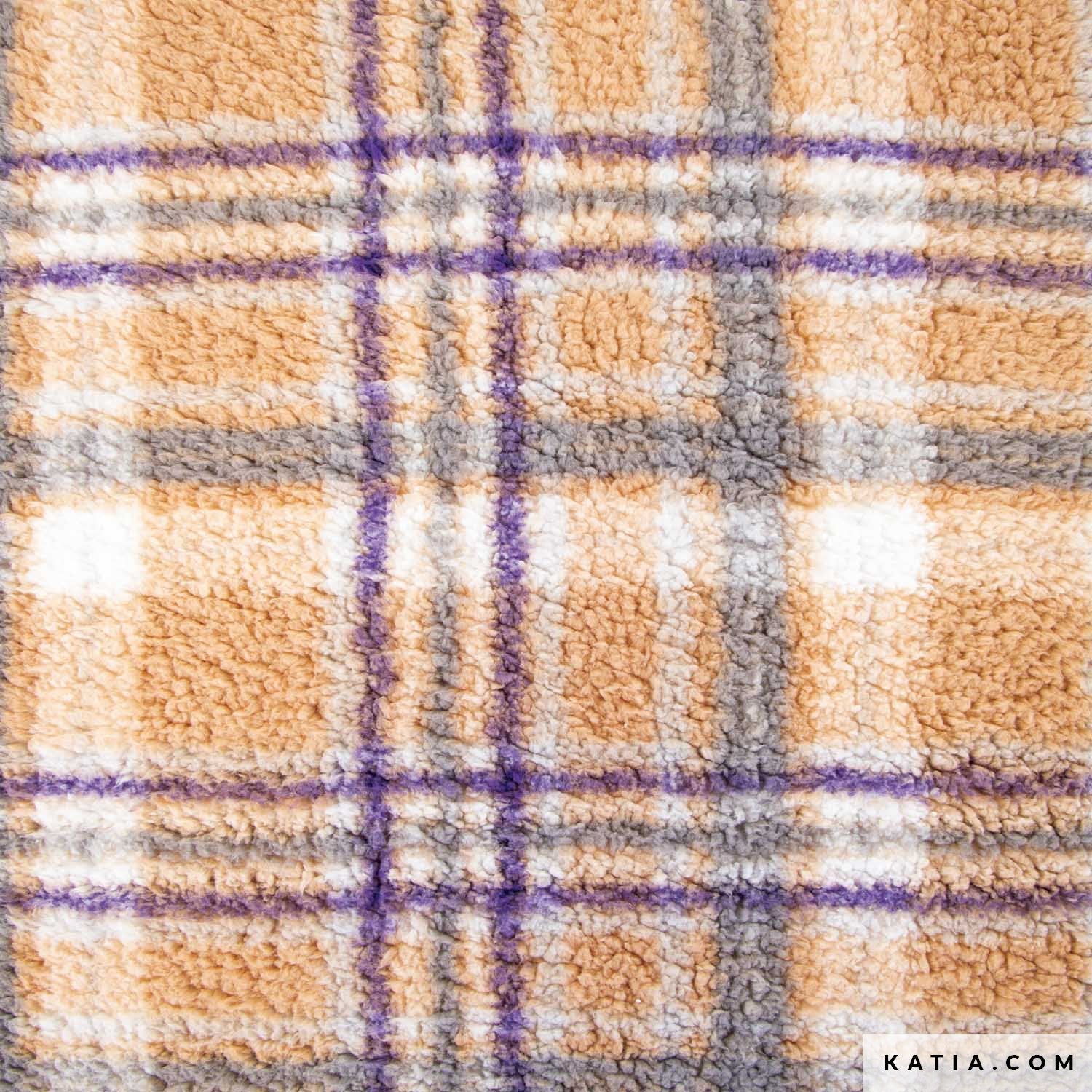 Katia Sherpa Print - Autumn Plaid (Half Metre)