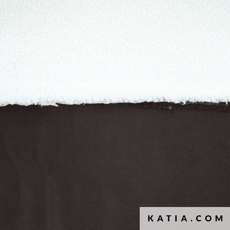 Katia Sherpa Bonded Suede - Black (Half Metre)