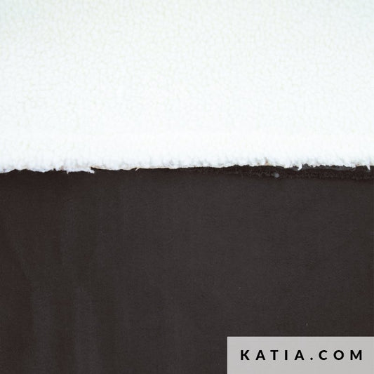 Katia Sherpa Bonded Suede - Black (Half Metre)
