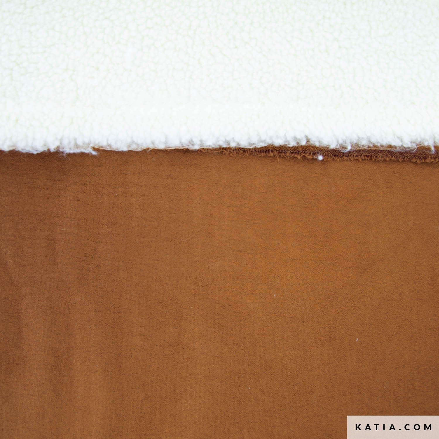 Katia Sherpa Bonded Suede - Camel (Half Metre)