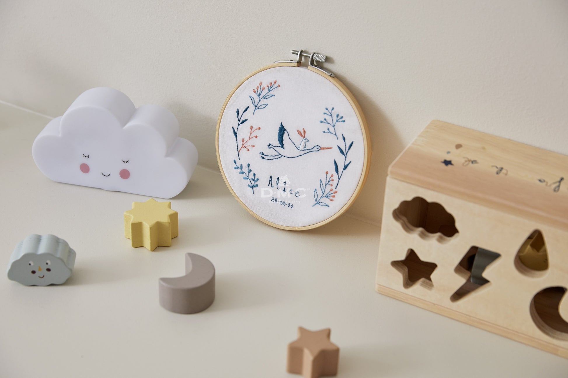 DMC Stork Baby Keepsake Embroidery Kit
