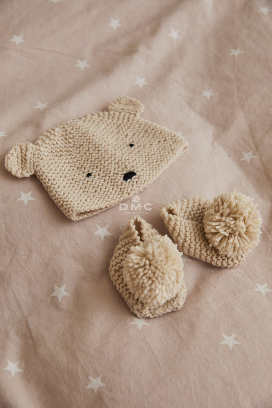 DMC Teddy Hat & Booties Knitting Kit