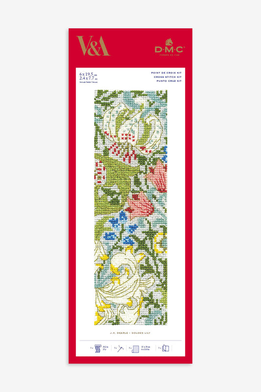 DMC V&A Cross Stitch Bookmark Kit.  Golden Lily