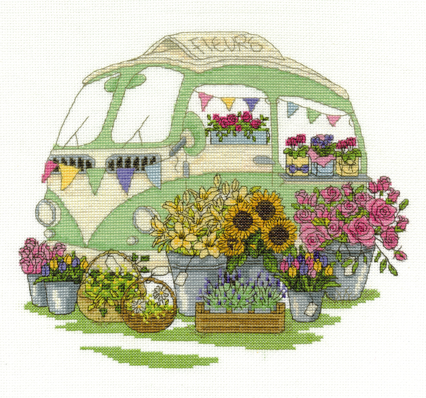 DMC Counted Cross Stitch Kit.  Les Fleurs