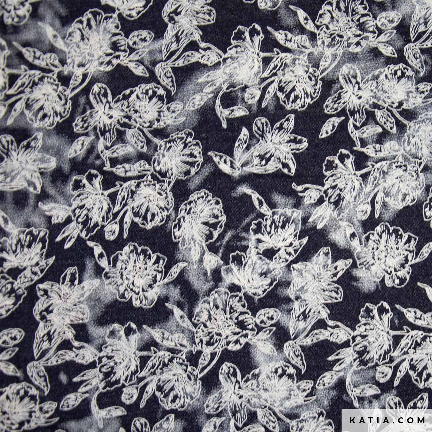 Katia Denim Flowers (Half Metre)