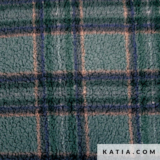 Katia Sherpa Print - Forest Plaid (Half Metre)