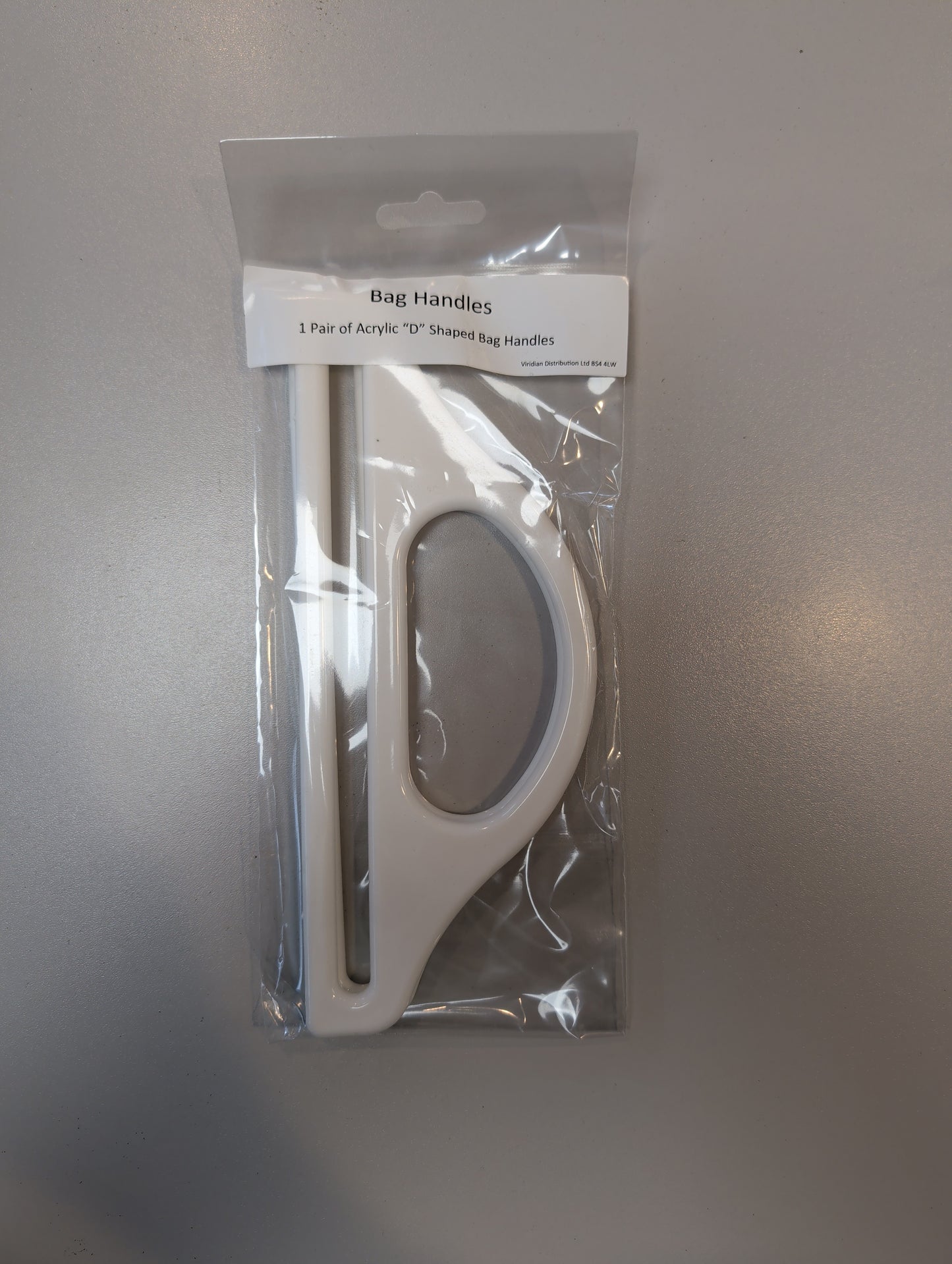 D Shaped Bag Handle - White