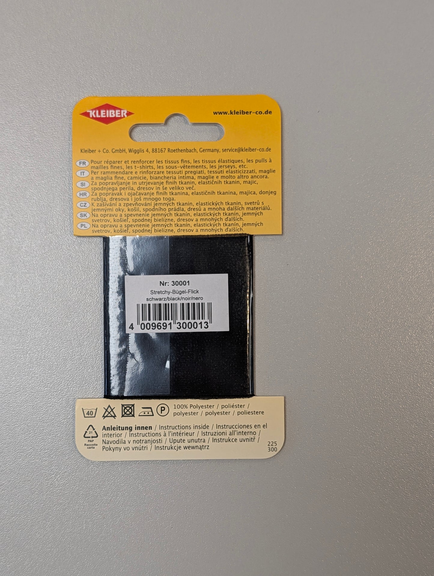 Kleiber Iron On Stretch Patches - Black