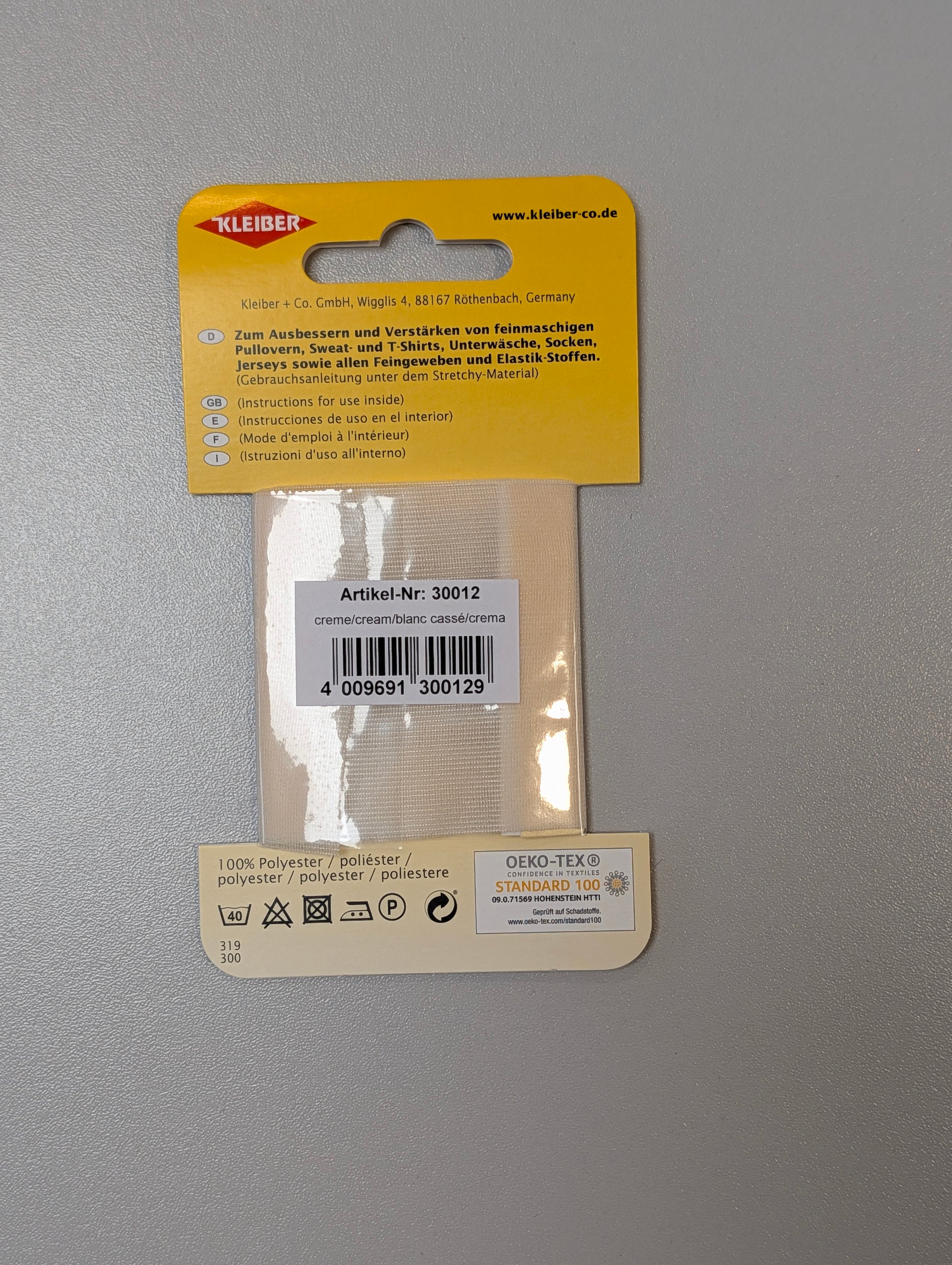 Kleiber Iron On Stretch Patches - Cream
