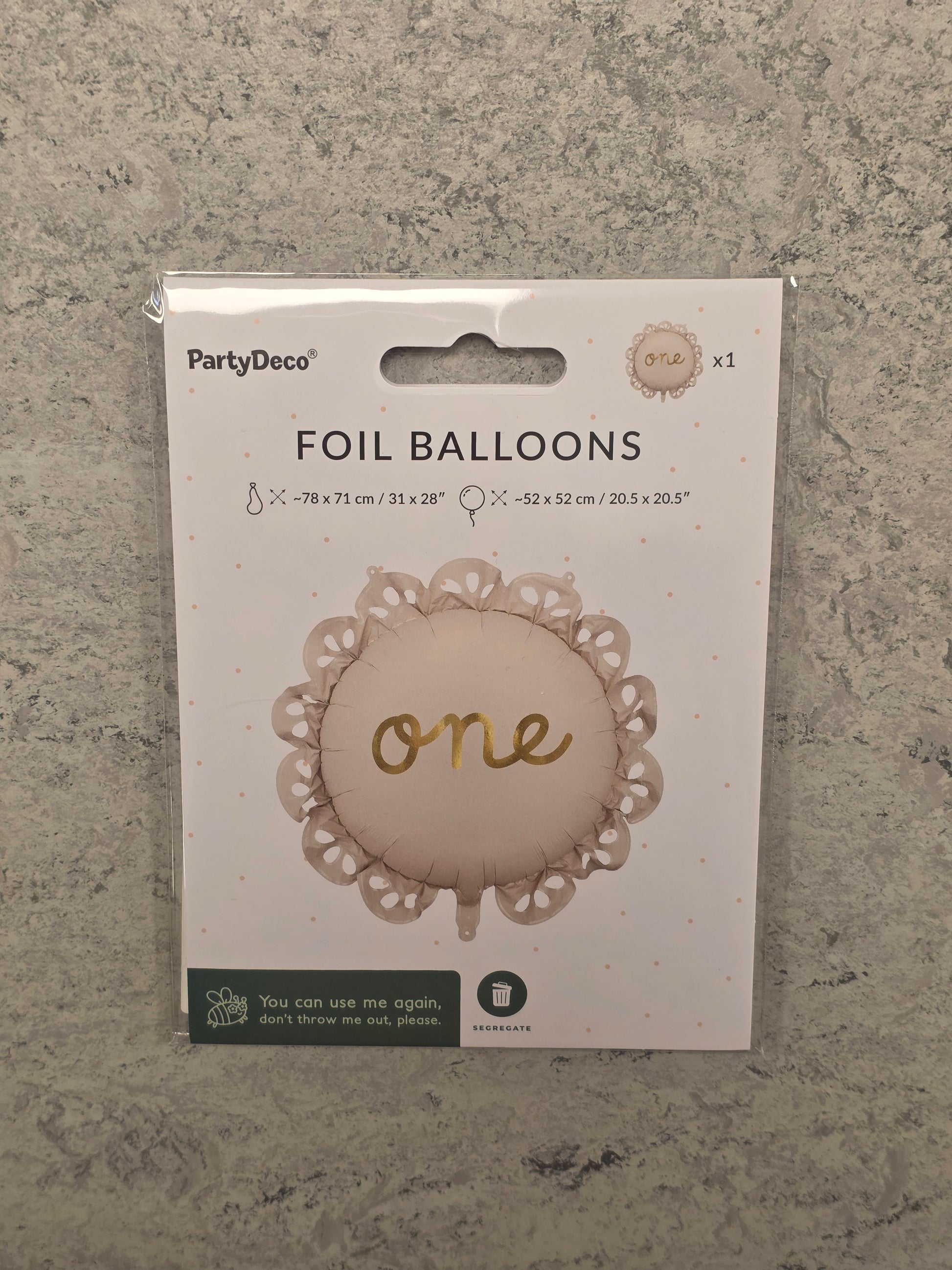 PartyDeco - Cream "One" balloon