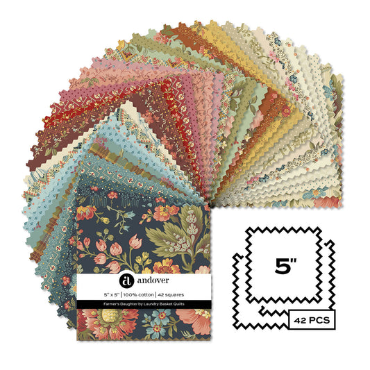 Andover Farmer's Daughter by Laundry Basket Quilts- 42 5"X5" Squares