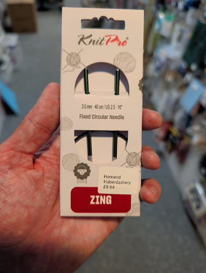 KnitPro 3.0mm Fixed Circular Knitting Needle, 40cm total length
