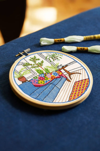 DMC Winter Garden by Karin Fast Woven-Effect Advanced Embroidery Kit