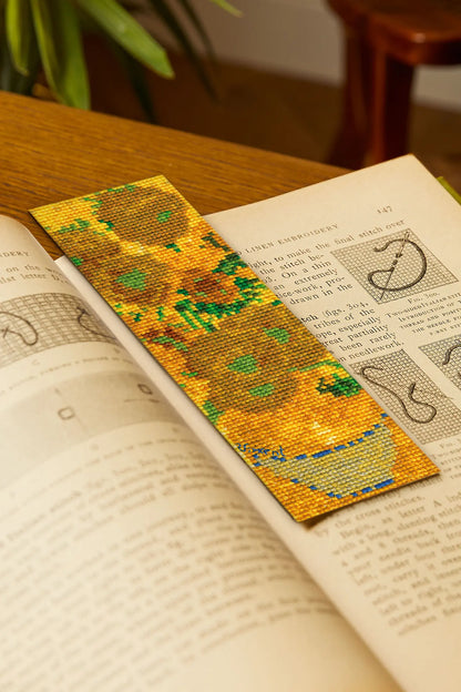 DMC Sunflowers by Van Gogh, The National Gallery Advanced Bookmark Cross Stitch Kit