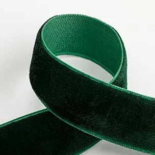 Bottle Green Velvet Ribbon 16mm x 10m