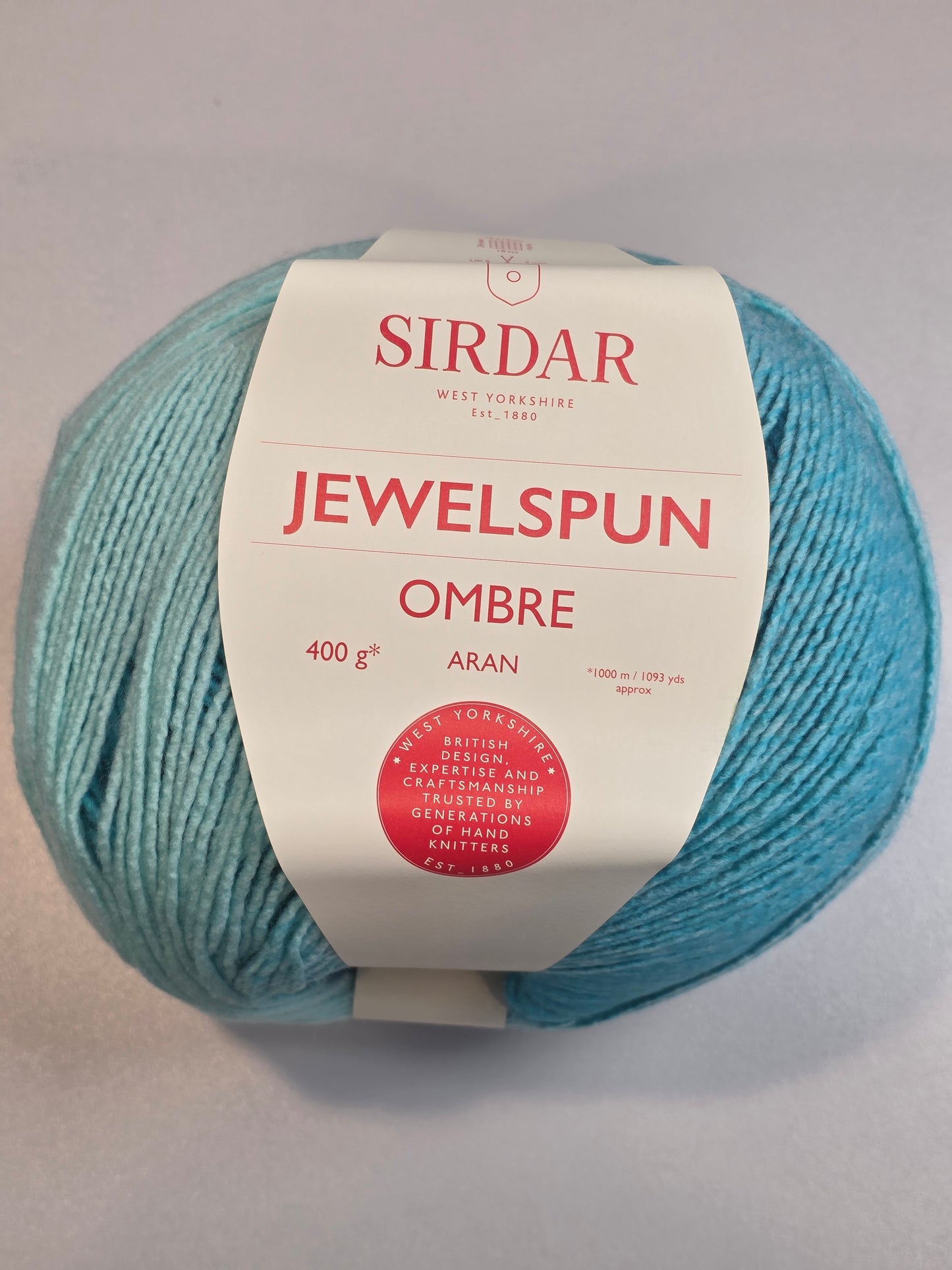 Sirdar yarn in blue - close up detail
