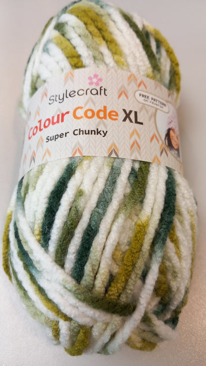 Stylecraft yarn in green - texture detail