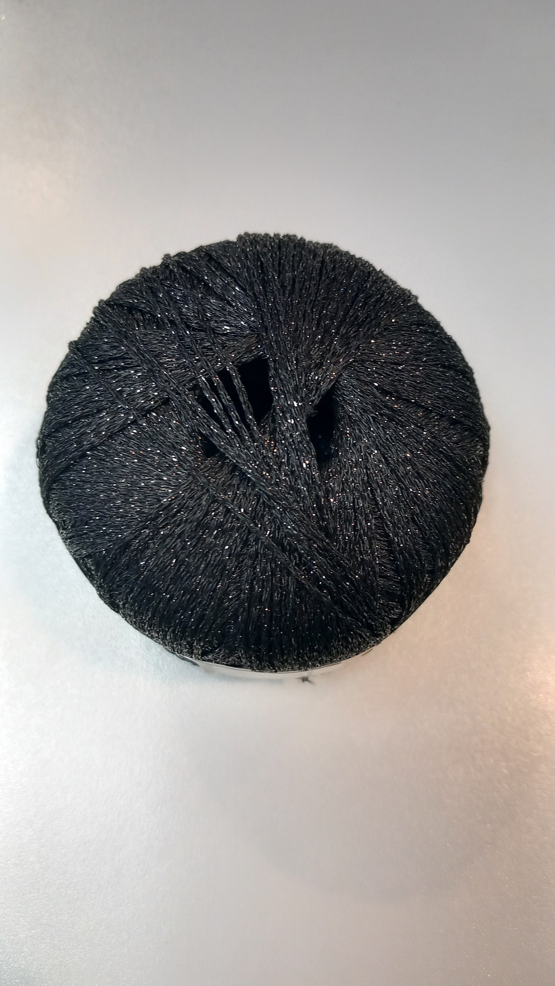 DMC yarn in black - close up detail