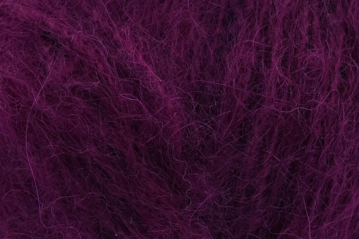 Rowan yarn in wine, mohair blend - texture detail