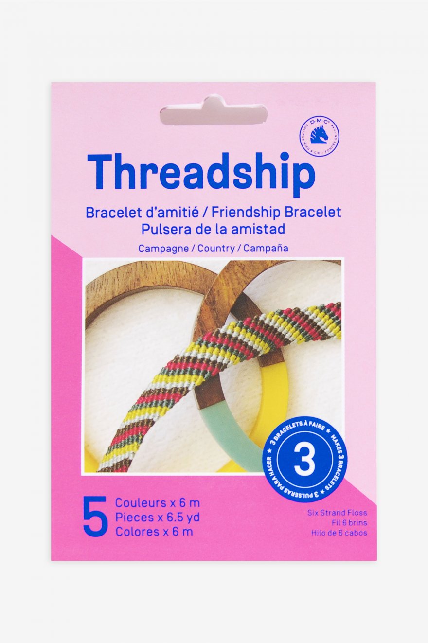 DMC Threadship Beginner Friendship Bracelet Kit - Country