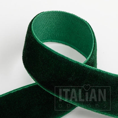 Bottle green velvet ribbon
