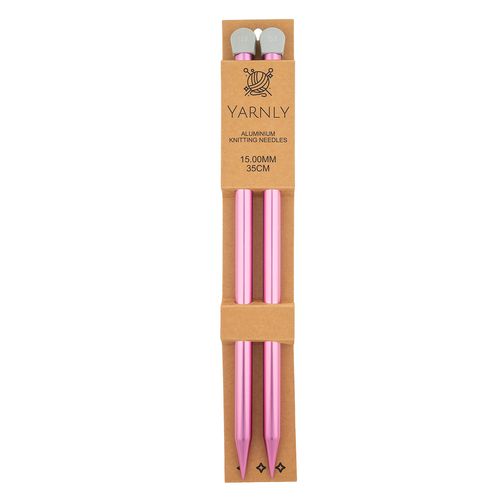 Yarnly Aluminium Knitting Needles 15mm x 35cm