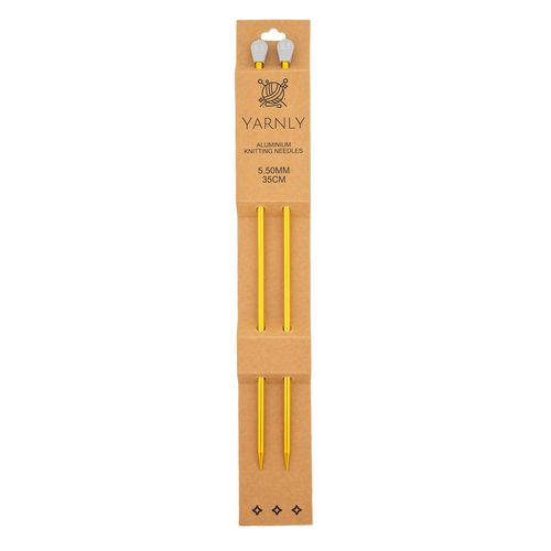 Yarnly Aluminium Knitting Needles 5.5mm x 35cm