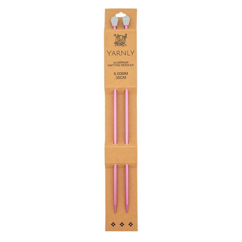 Yarnly Aluminium Knitting Needles 6mm x 35cm