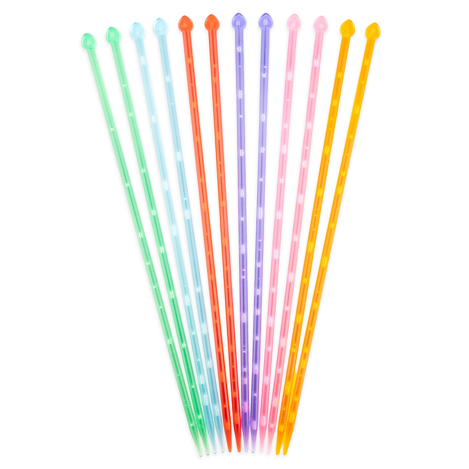Learner Acrylic Knitting Needles 5.00mm x 25cm x 6 Pairs YN-LKN-5.00 Yarnly